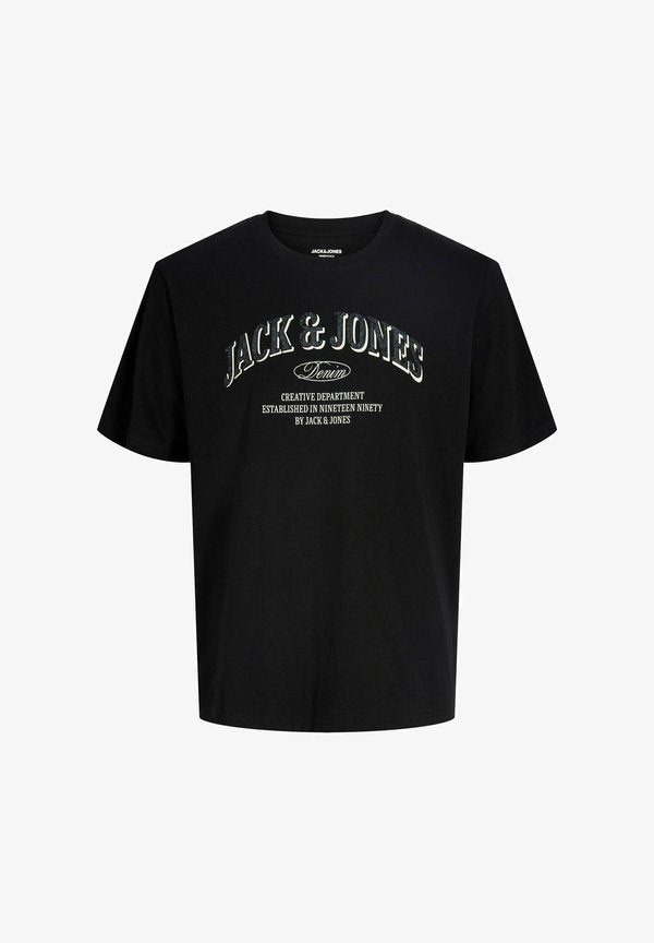 Jack & Jones JJEDENVER LOGO TEE SS O-NECK SN - Print T-shirt - black