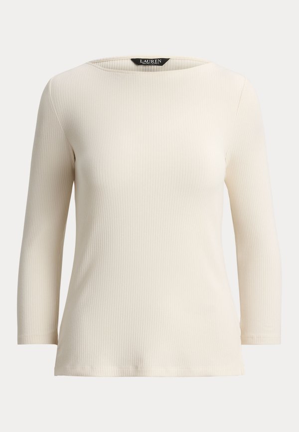 Lauren Ralph Lauren RIB-KNIT COTTON-BLEND BOATNECK TEE