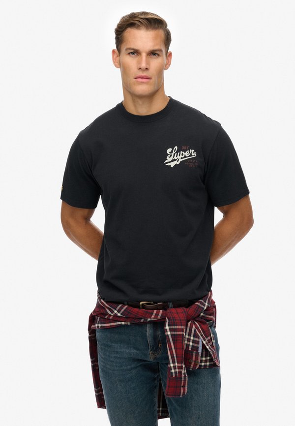 Superdry & Co TAP ROOM  - Print T-shirt - black