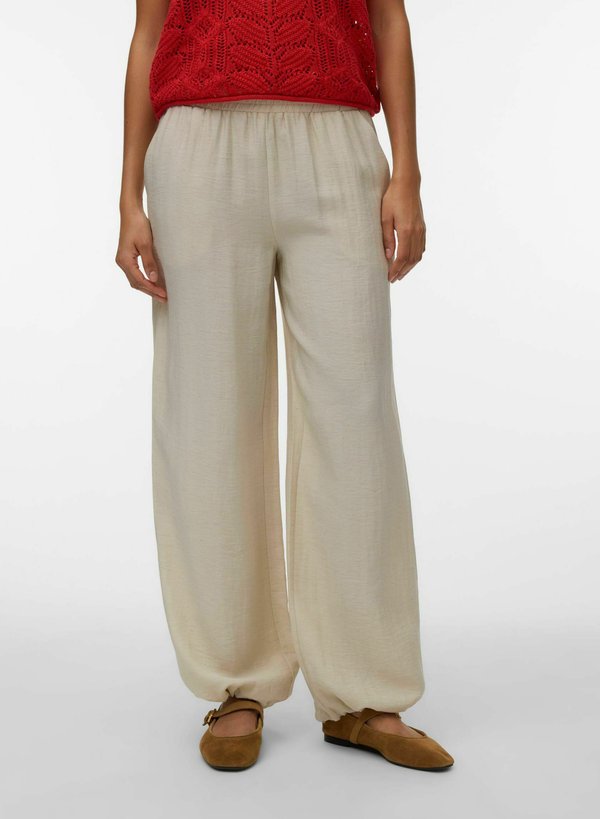 Vero Moda VMHEAVEN PANTS - Trousers - oatmeal