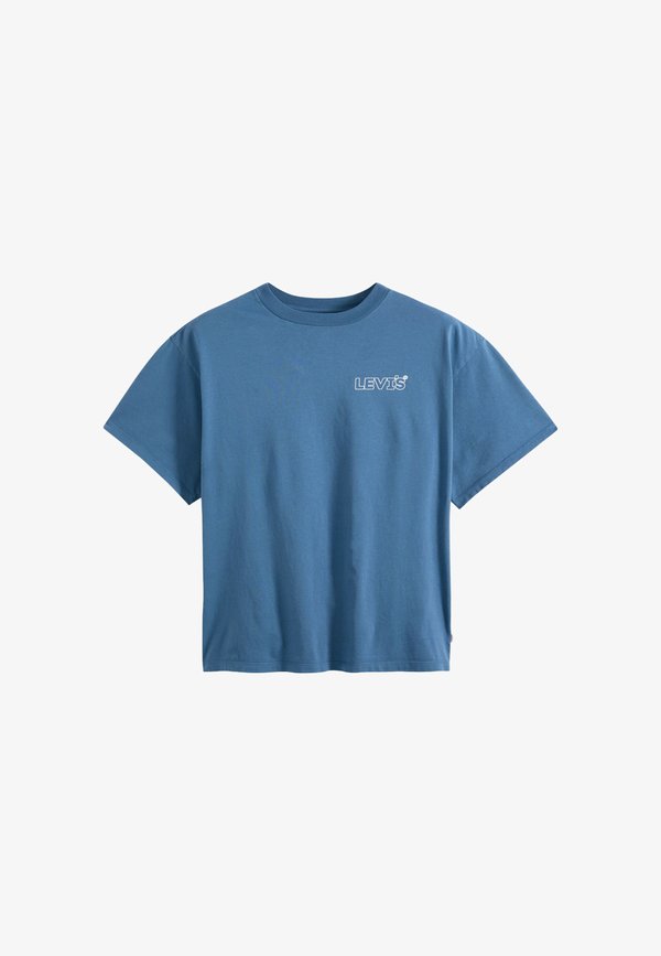 Levi's® LSE_GRPH SHORT STACK TEE LSE_STARDUST FR - Print T-shirt - lse stardust front logo back print vw egret - blue