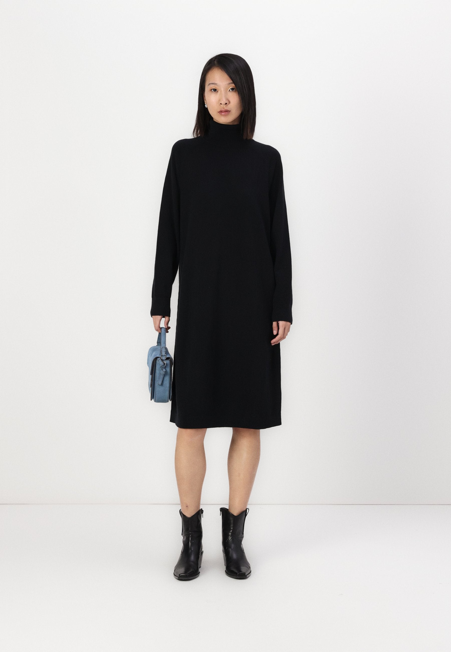 Marc O'Polo DENIM DRESS LONG SLEEVE TURTLE NECK