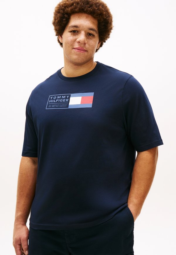 Tommy Hilfiger PLUS FLAG GRAPHIC JERSEY T-SHIRT - Print T-shirt - desert sky
