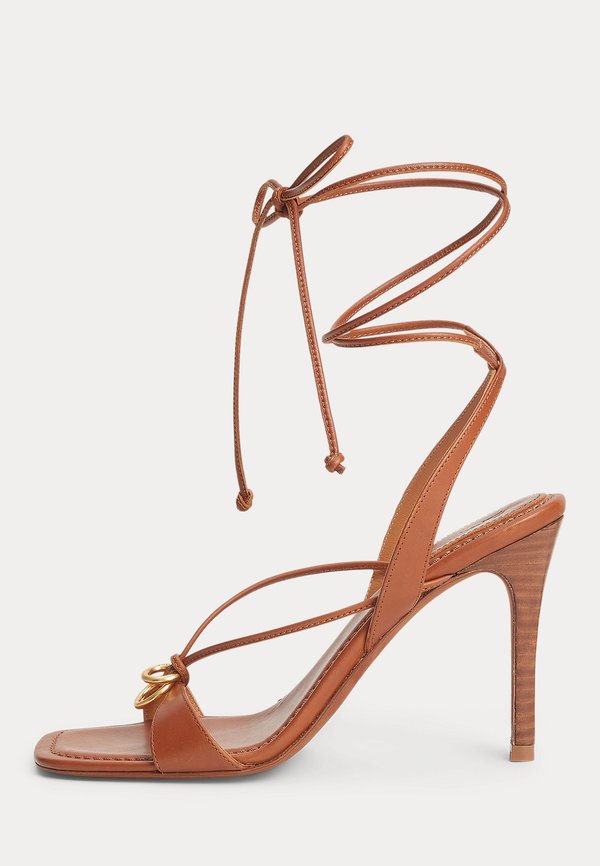 Polo Ralph Lauren O-RING LEATHER WRAP HEELED SANDAL