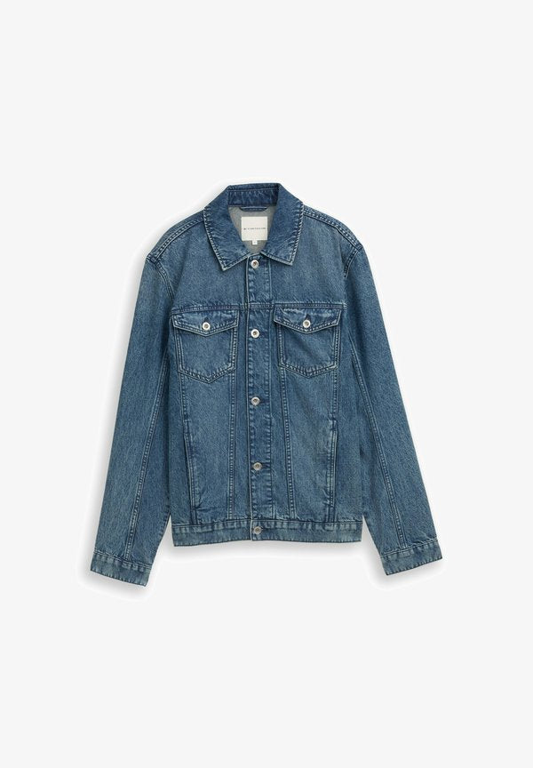 TOM TAILOR BASIC - Denim jacket - used mid stone blue denim