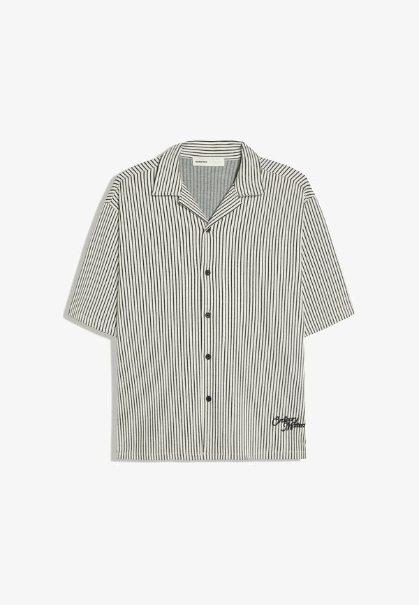 Bershka SHORT SLEEVE BOXY FIT - PRINT SHIRT - Shirt - royal blue