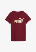 Puma ESS METALLIC NO. 1 LOGO TEE - Print T-shirt - garnet glow-metallic silver