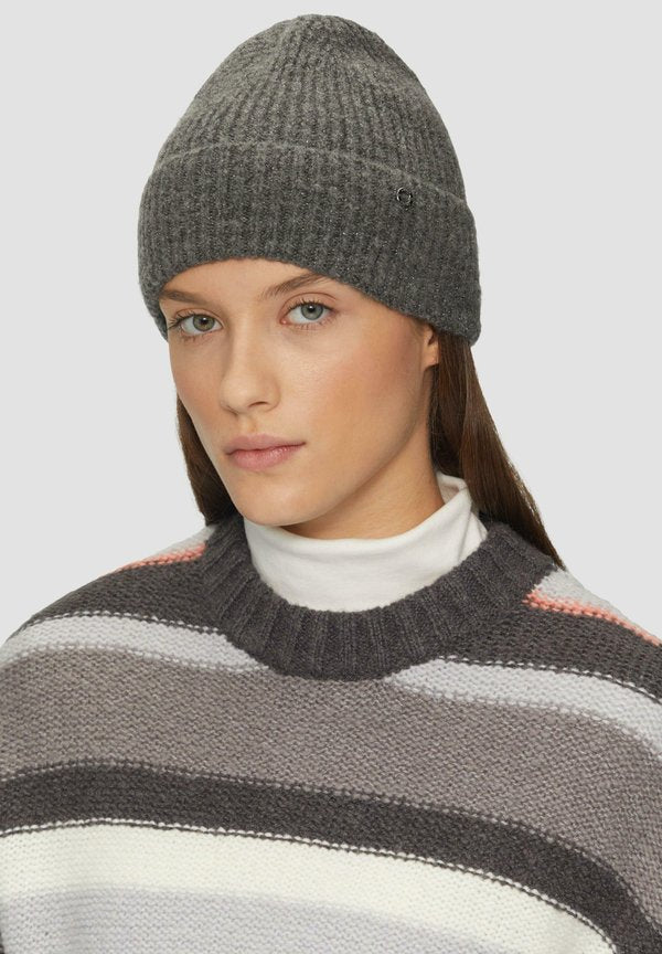 s.Oliver MIT LOGO-RING - Beanie - graphit