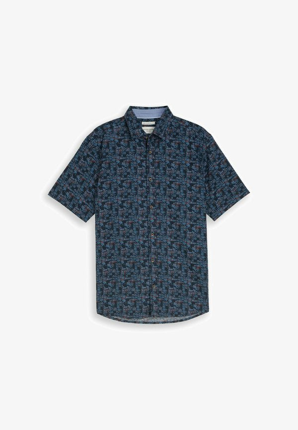 TOM TAILOR Shirt - blue palm tree design
