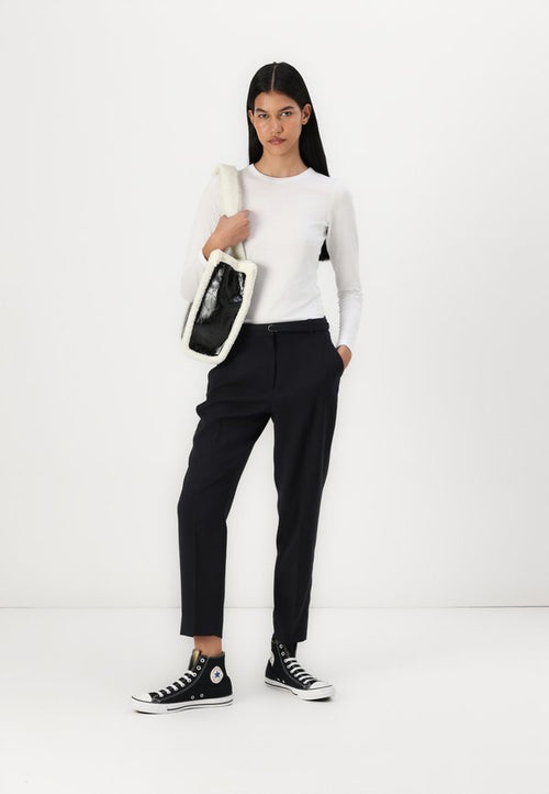 Abercrombie & Fitch Curve Love High Rise Belted Ankle Straight Pant
