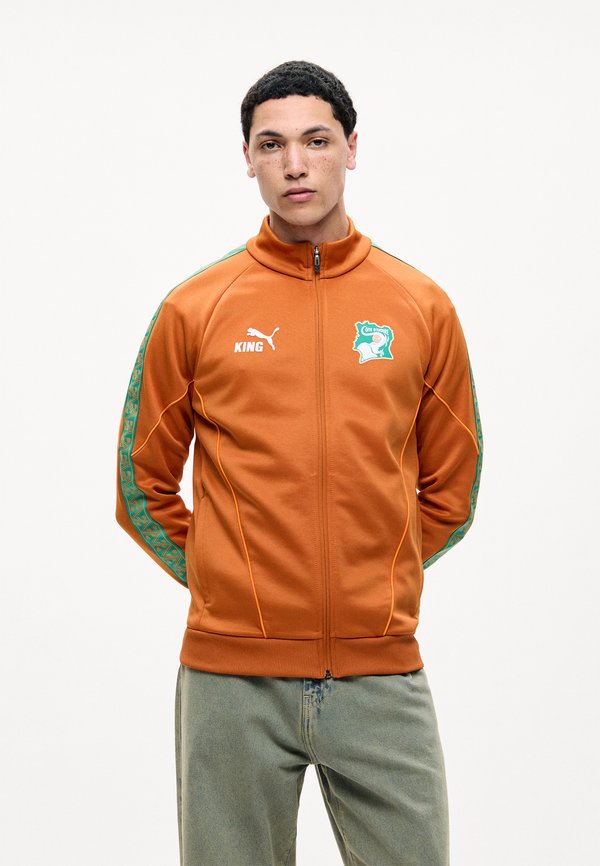 Puma IVORY COAST FIF KING ANTHEM JACKET - National team wear - warm chestnut/white