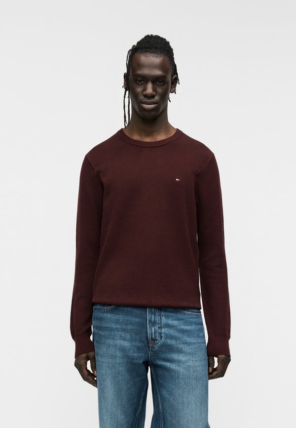 Tommy Hilfiger ESSENTIAL STRUCTURE CREW NECK - ELEVATED ESSENTIALS - Jumper - deep burgundy