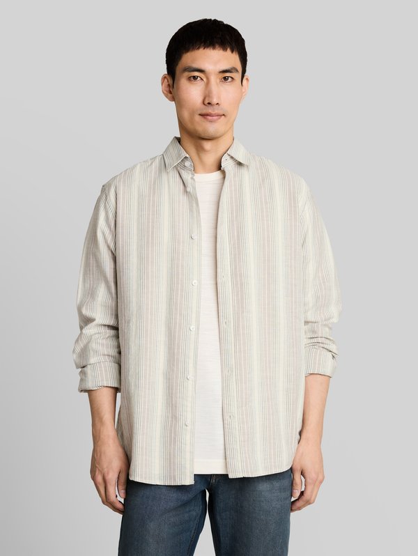 TOM TAILOR TOM TAILOR BLUSEN & SHIRTS REGULAR FIT HEMD MIT STREIFENMUSTER - Shirt - off white multicolor stripe