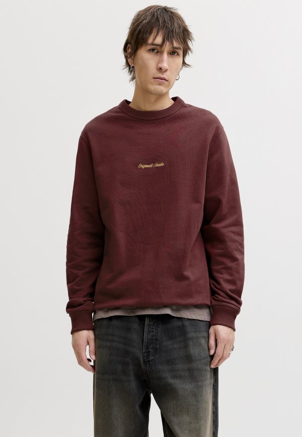 Jack & Jones JORNORREBRO EMB SWEAT CREW NOOS - Sweatshirt - cabernet