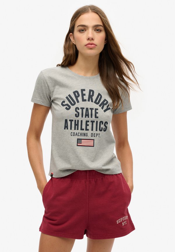 Superdry & Co ATHLETIC GRAPHIC - Print T-shirt - grey marl