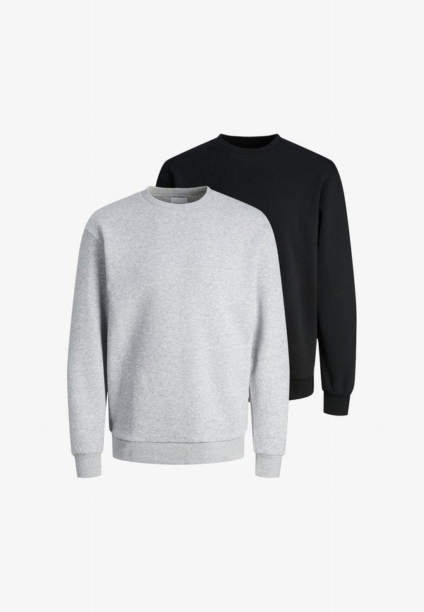 Jack & Jones 2ER PACK BRADLEY - Sweatshirt - schwarz   hellgrau