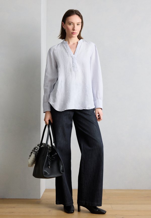 Marc O'Polo BLOUSE A SHAPE PLEAT DETAIL AT CENTER BACK COLLAR LONGSLEEVE SOLID