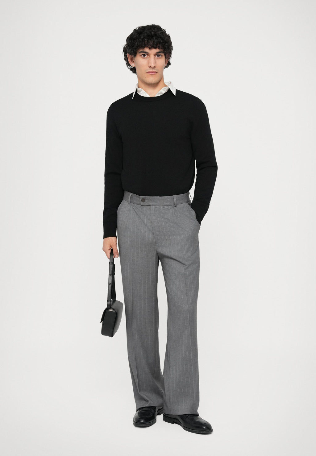 Essential Collective PLEATED PINSTRIPE TROUSER