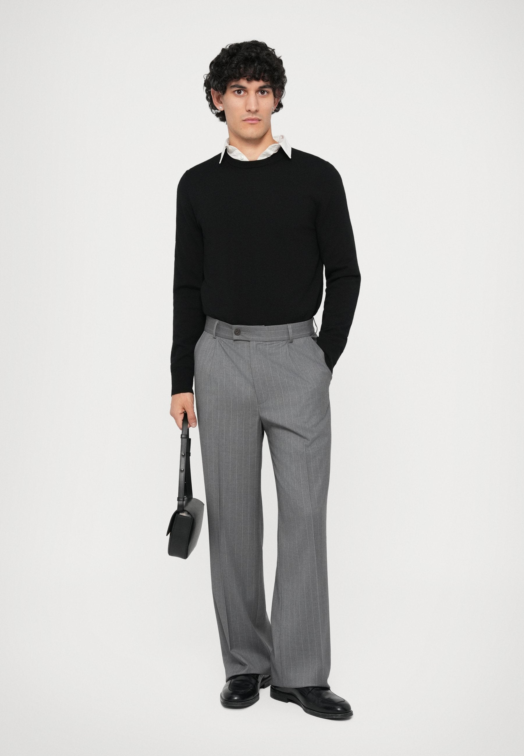 Essential Collective PLEATED PINSTRIPE TROUSER