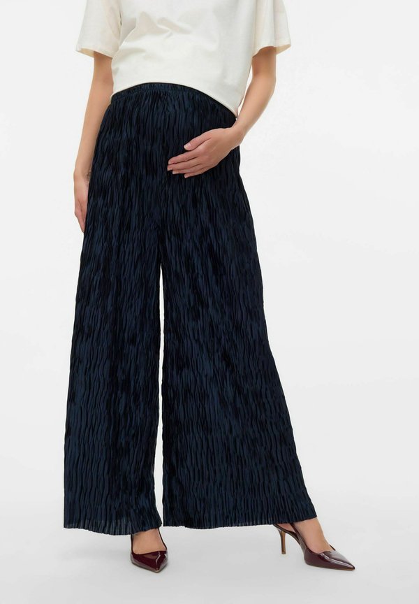 Vero Moda WIDE-LEG TROUSERS WIDE LEG FIT TROUSERS - Trousers - navy blazer