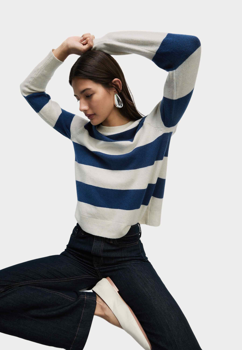 Marks & Spencer AIR STRIPE CREW NECK