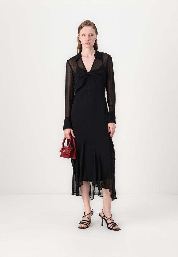 DKNY COLLAR KNOT FRONT MIDI