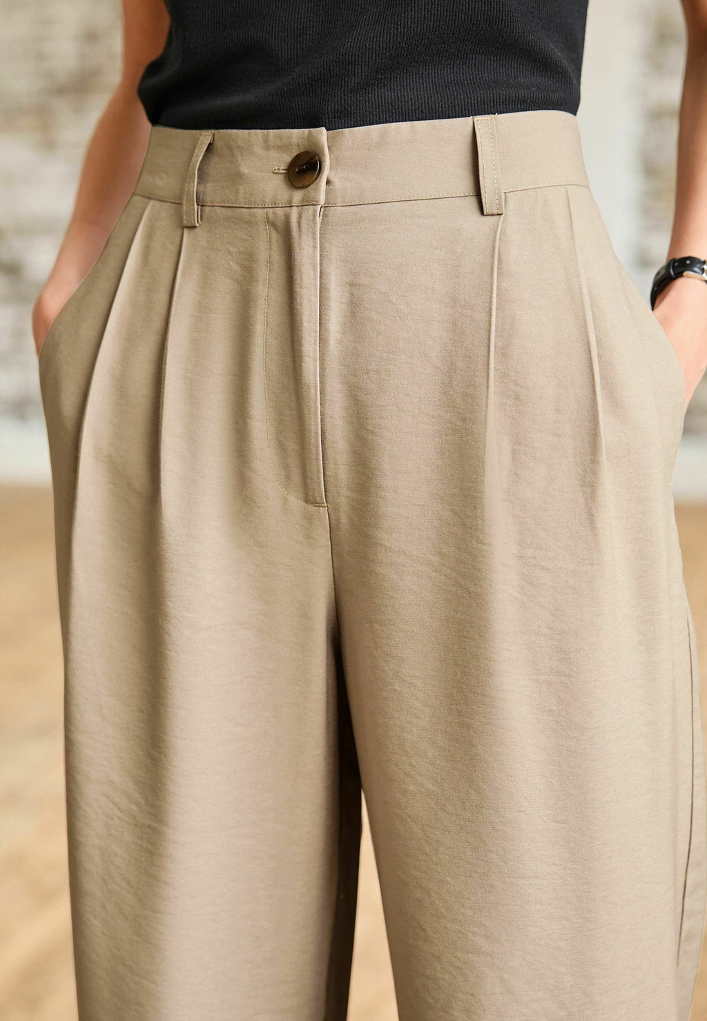 Next TAILORED ELASTIC BACK WIDE LEG TROUSERS