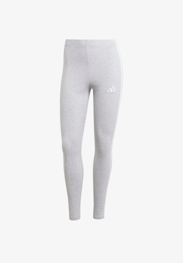 adidas Sportswear ESSENTIALS 3 STRIPES - Leggings - light grey heather white