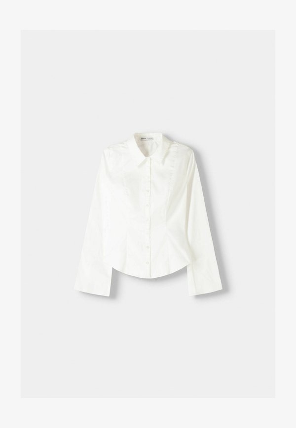 Bershka WITH WIDE SLEEVES - Button-down blouse - white