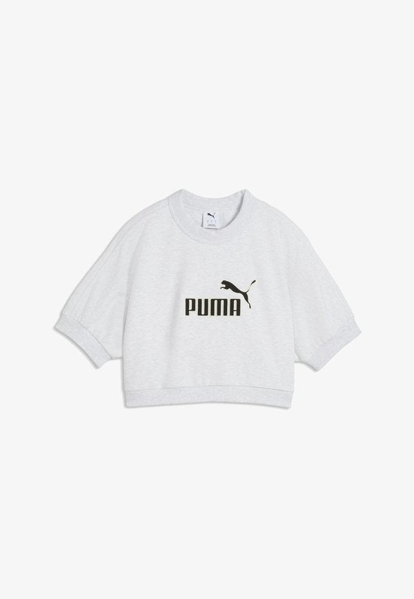 Puma ESSENTIALS ELEVATED NO. 1 LOGO RELAXED SWEATSHIRT - Print T-shirt - white glow heather