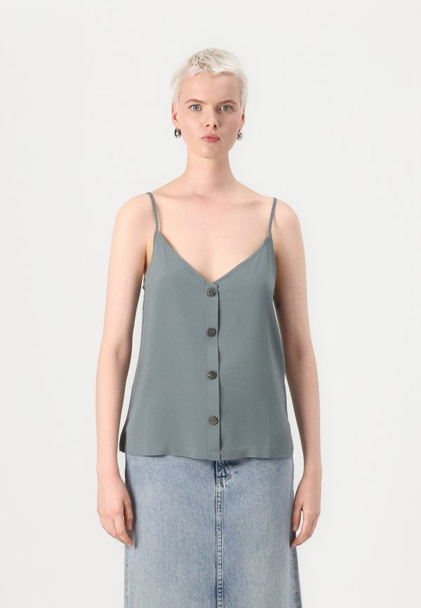 ONLY ONLNELLY LIFE BUTTON SINGLET SOLID - Top - balsam green