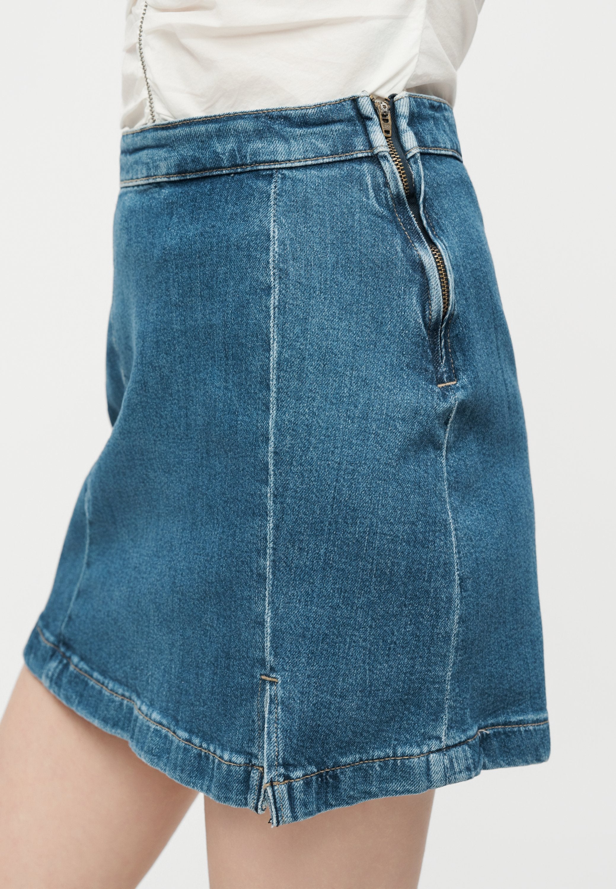 Pieces Mini PCSILKE HW SLIT DENIM