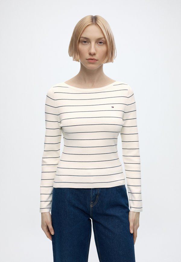 Tommy Hilfiger FULL NEEDLE BOAT - Jumper - ivory petal/dark navy