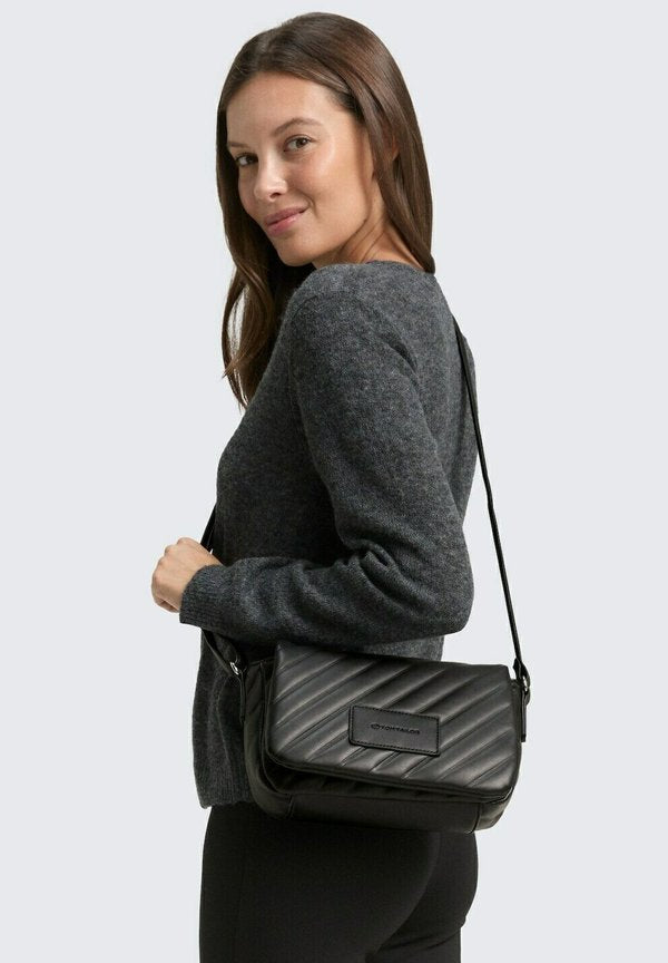 TOM TAILOR MIRELA FLAP BAG S TOP ZIP - Cross body bag - schwarz black