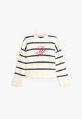 Tommy Hilfiger FULL NEEDLE GRAPHIC SWEATER - CO FULL NEEDLE - Jumper - calico/dark night navy