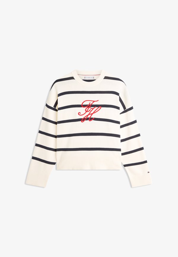 Tommy Hilfiger FULL NEEDLE GRAPHIC SWEATER - CO FULL NEEDLE - Jumper - calico/dark night navy