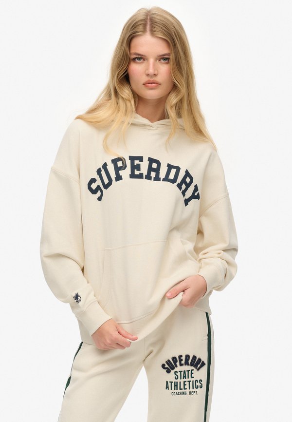 Superdry & Co ATHLETIC ESSENTIALS - Hoodie - desert bone off white
