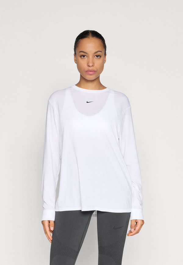 Nike Performance ONE RELAXED TOP - Long sleeved top - white/black