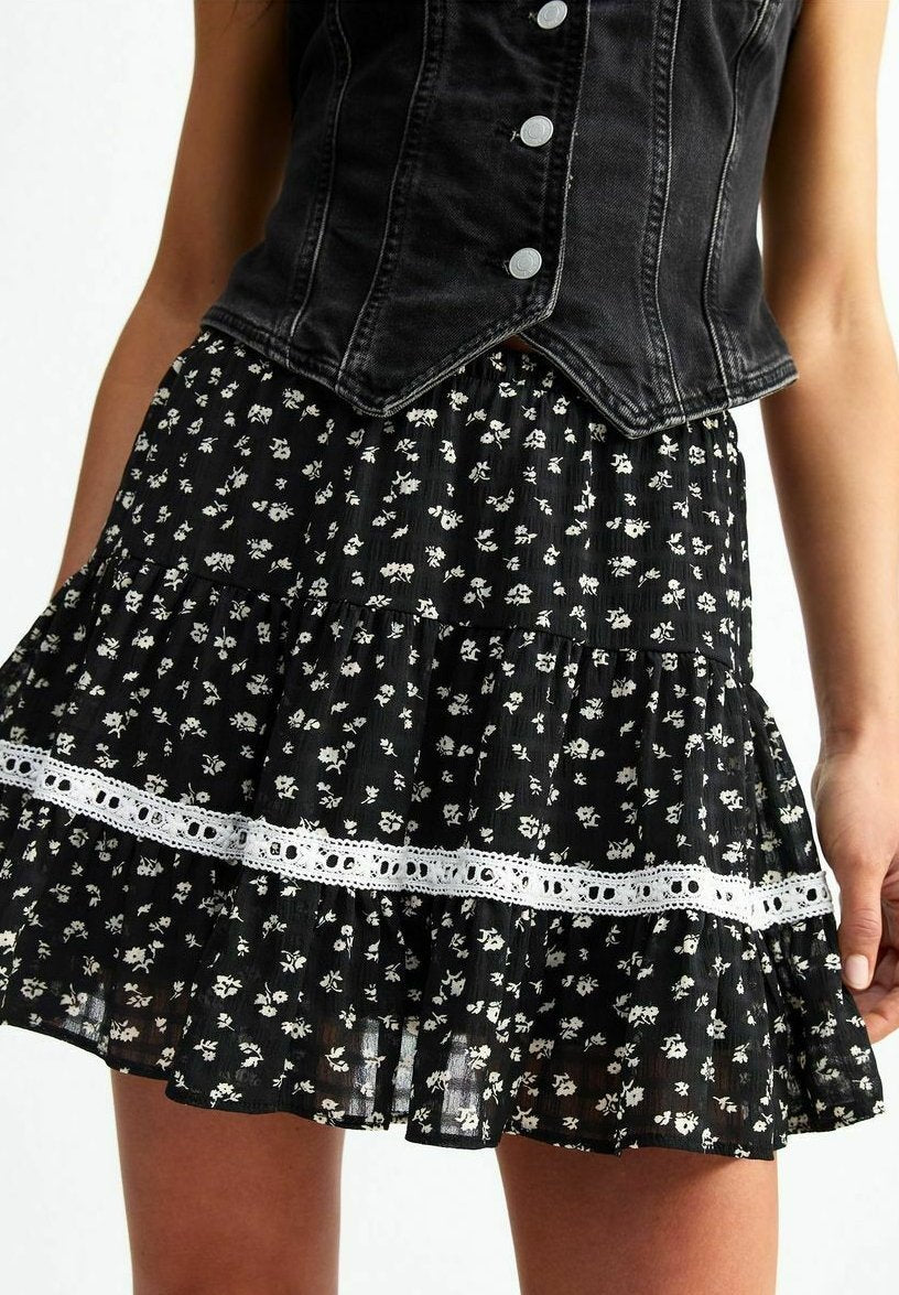 New Look FLORAL PRINT TIERED MINI