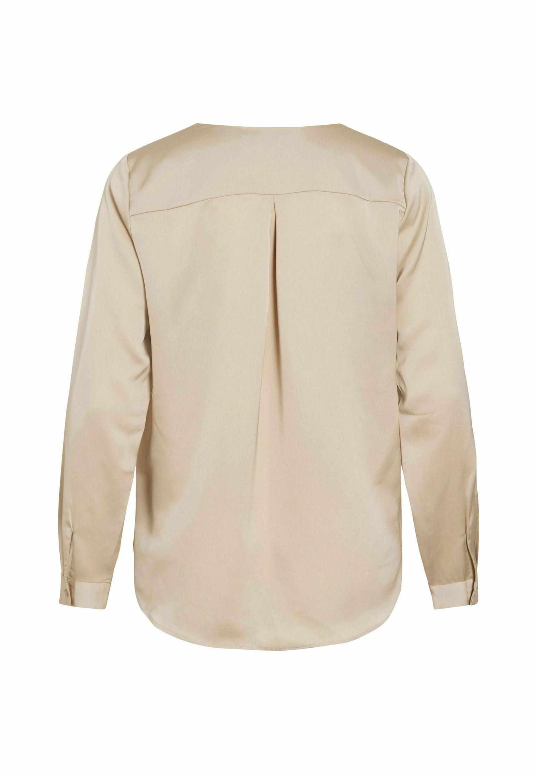 VILA VIELLETTE V-NECK L/S SATIN SHIRT - NOOS