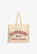 Superdry & Co Tote bag - natural brown bordeaux red