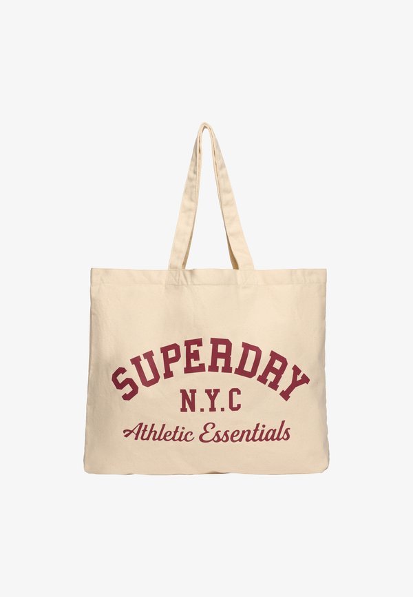 Superdry & Co Tote bag - natural brown bordeaux red