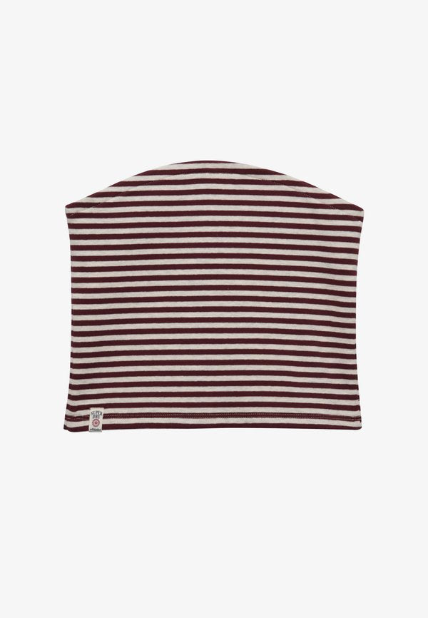 Superdry & Co SUPERDRY ATHLETIC ESSENTIALS STRIPE JERSEY BANDEAU TOP.. - Top - port red grey marl