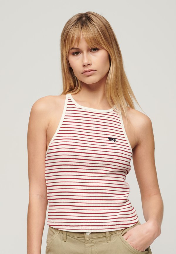 Superdry & Co ESSENTIAL LOGO STRIPED RACER - Top - red stripe