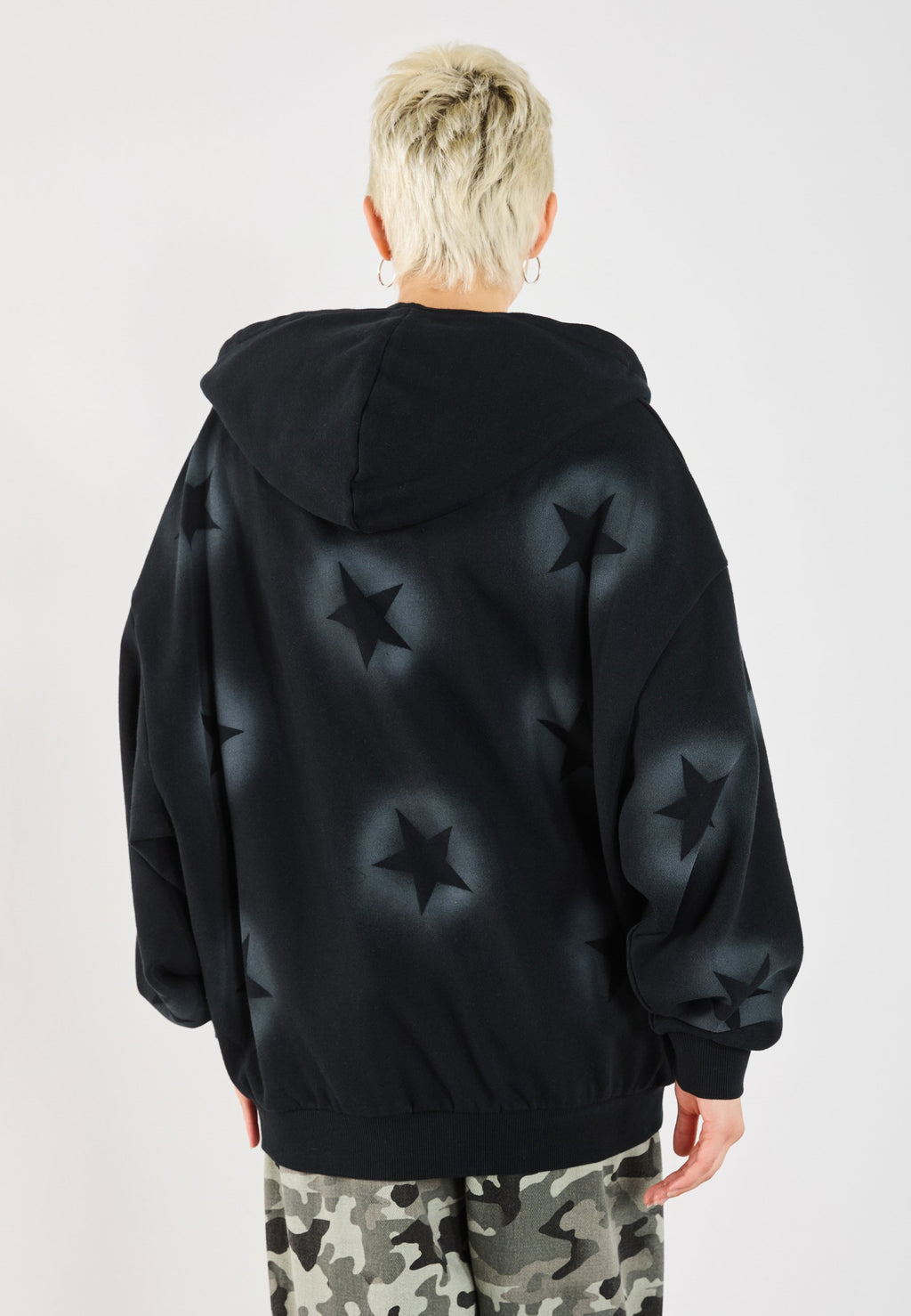 YOURTURN UNISEX TERRY OVERSIZED FIT ZIP-UP HOODIE