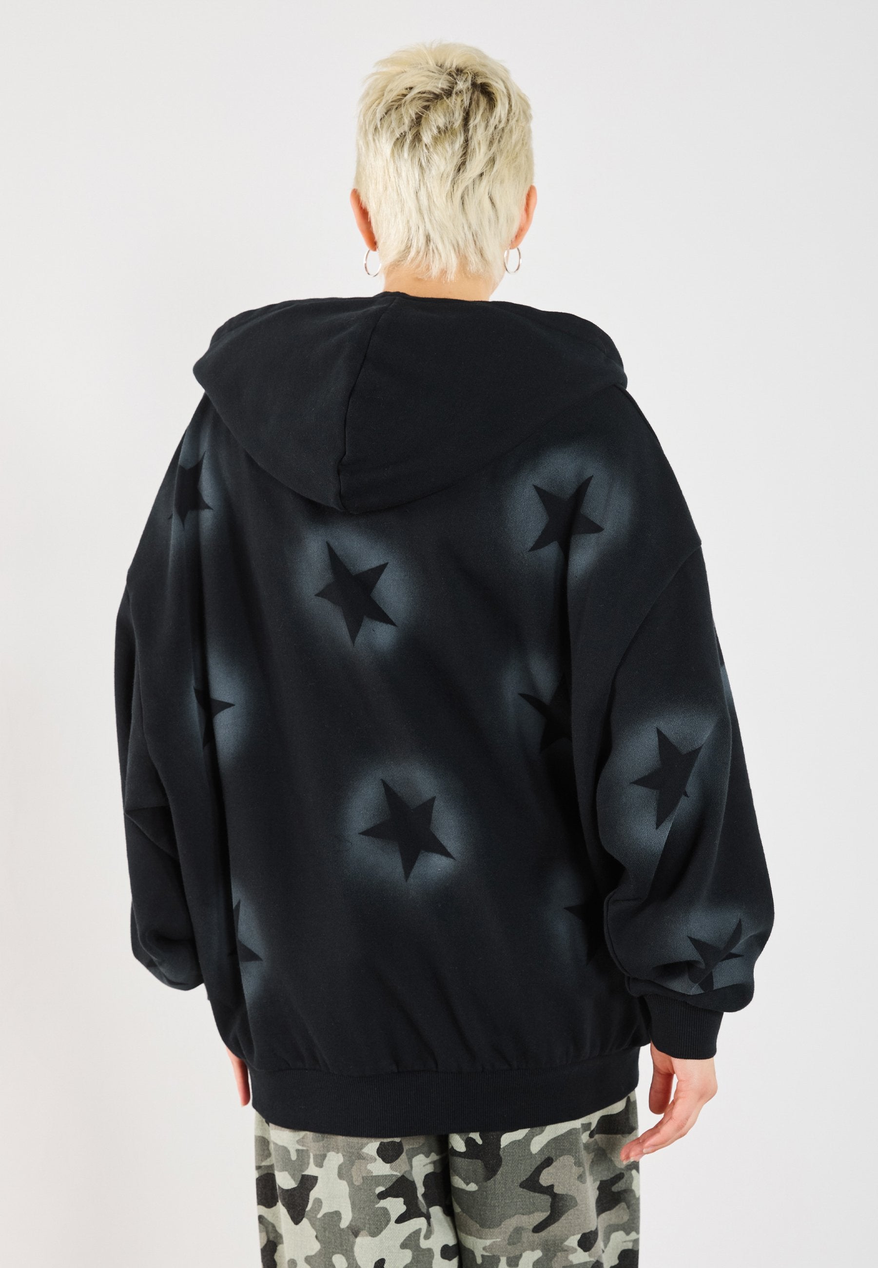 YOURTURN UNISEX TERRY OVERSIZED FIT ZIP-UP HOODIE