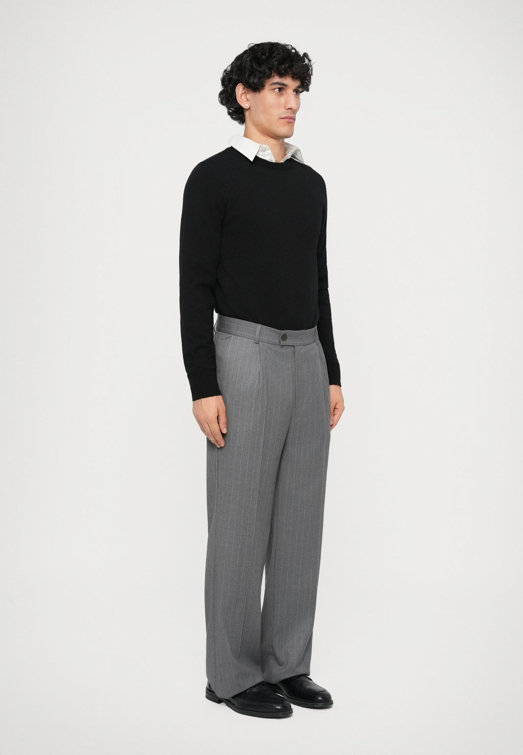 Essential Collective PLEATED PINSTRIPE TROUSER