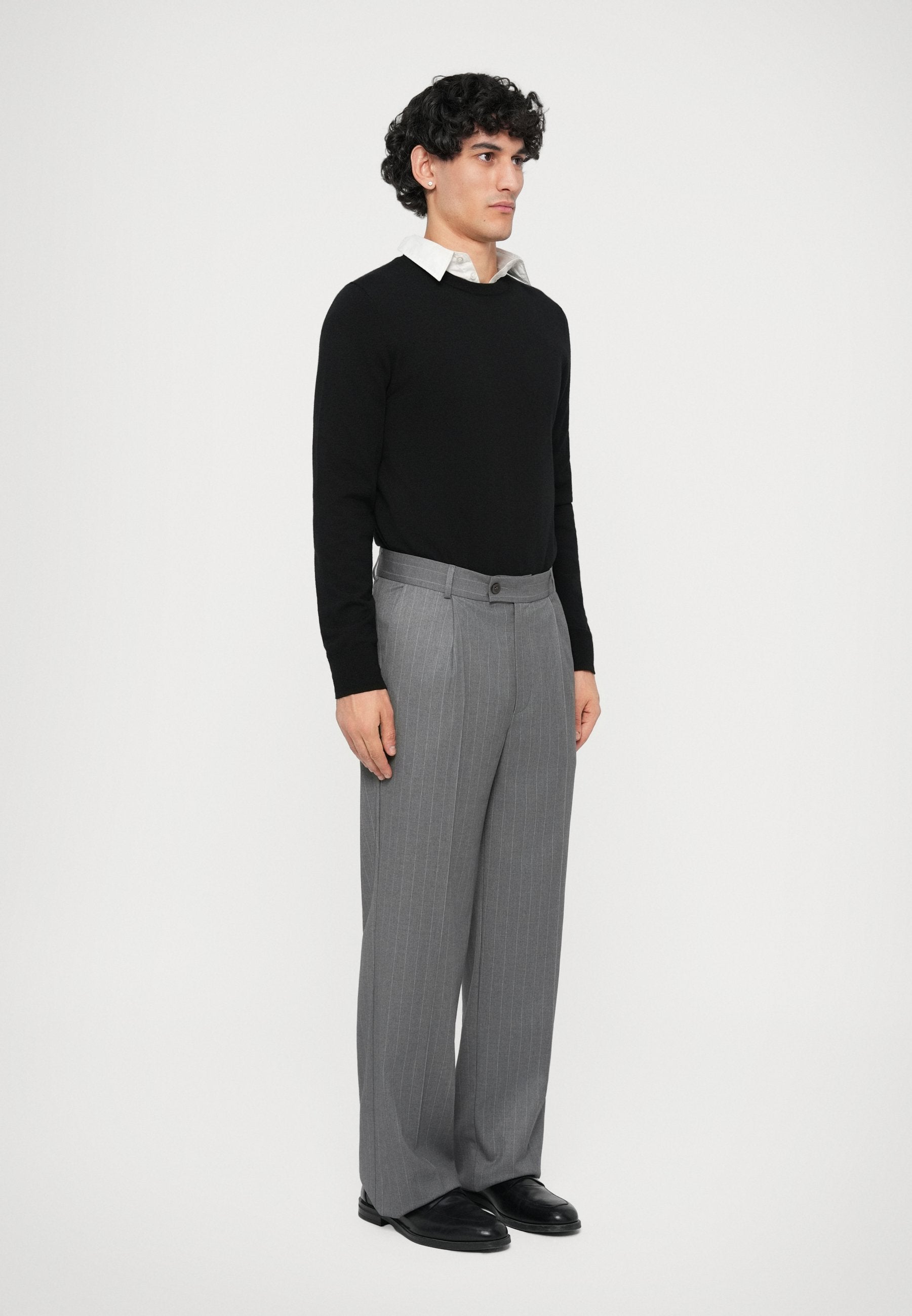 Essential Collective PLEATED PINSTRIPE TROUSER