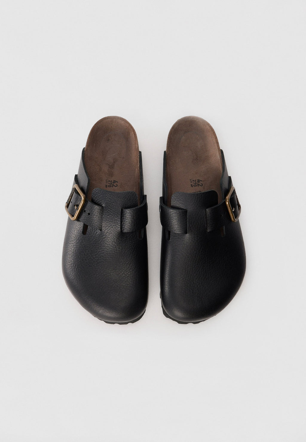 Birkenstock BOSTON WB LE VINTAGE WOOD BLACKN - REGULAR