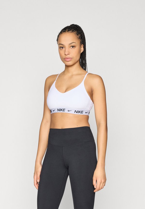 Nike Performance INDY BRA - Light support sports bra - white/black